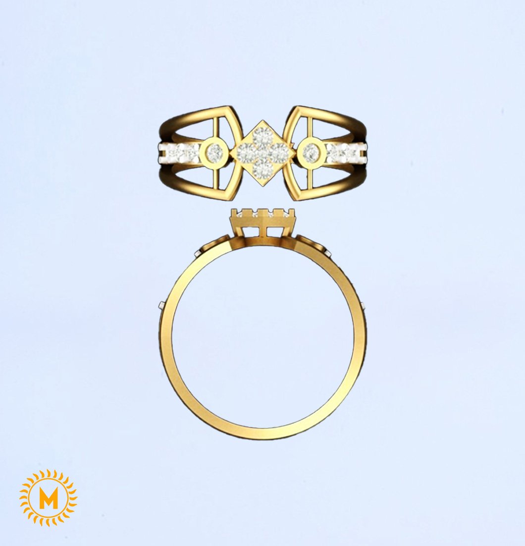 Yellow Gold Diamond Ring - 1.73 Gm